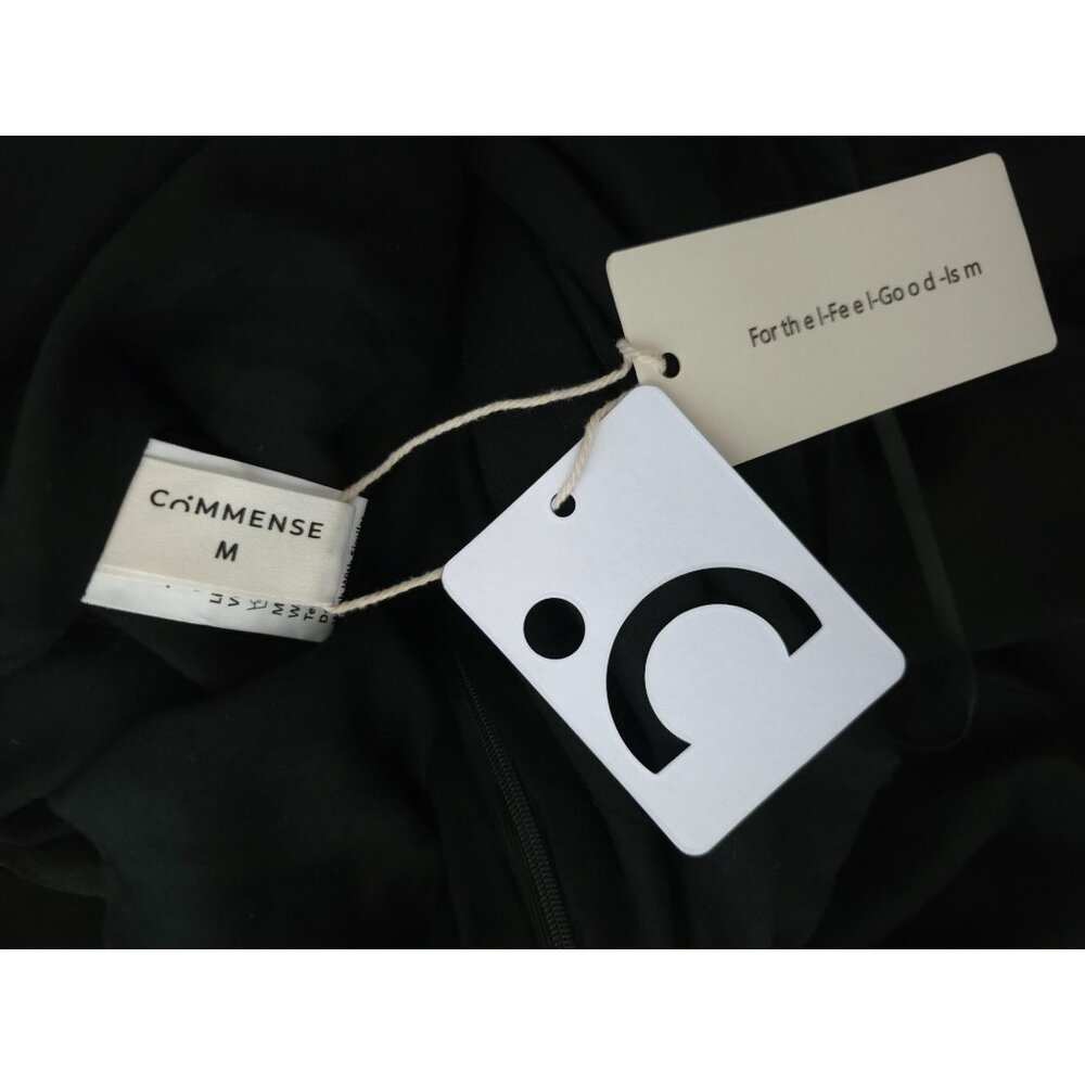 NWT Commense Black Linen Blend Lined Pleated Maxi Skirt w/ Pockets Women's Sz M - Picture 5 of 6